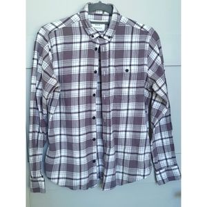 Men's Primark Gray Plaid Casual Longsleeve Button-down (Medium)